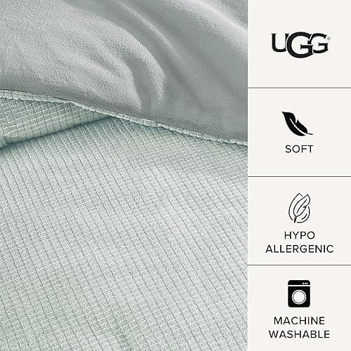 Miniatura 4 de UGG Remina - Juego de edredón de 5 piezas de cama en una bolsa con manta, almohada decorativa, fundas de almohada y edredón reversible,