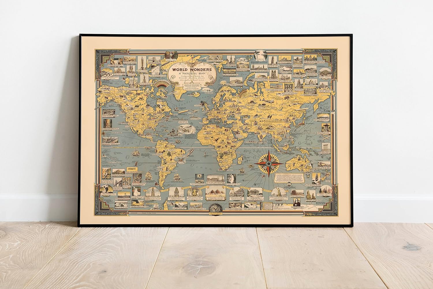 Pegziz Dünyası Haritası Sanatsal Duvar Dekorasyon Poster 60x90cm. Tam Renkli, Coated, Tematik, Harita