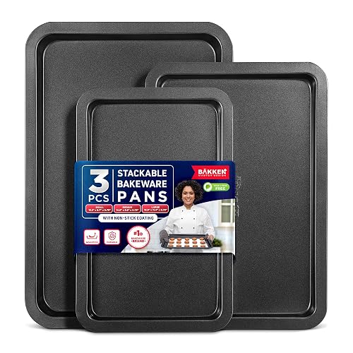 3 Piece Set Nonstick Carbon Steel Oven Bakeware -Professional Quality