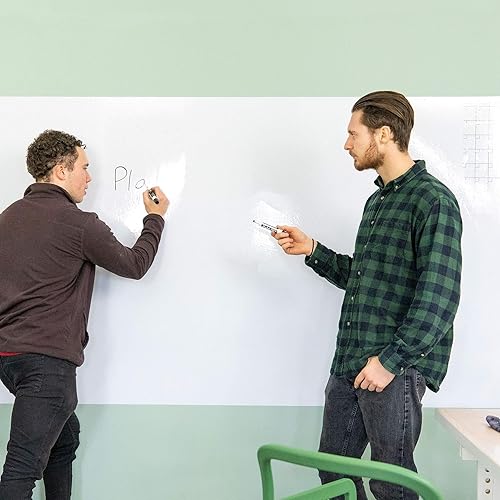 Miniatura 5 de Think Board Premium - 4 x 12 pies - Pizarra blanca ultra extraíble - Pizarra de borrado en seco para oficina, hogar y aula - Tablero de mensajes