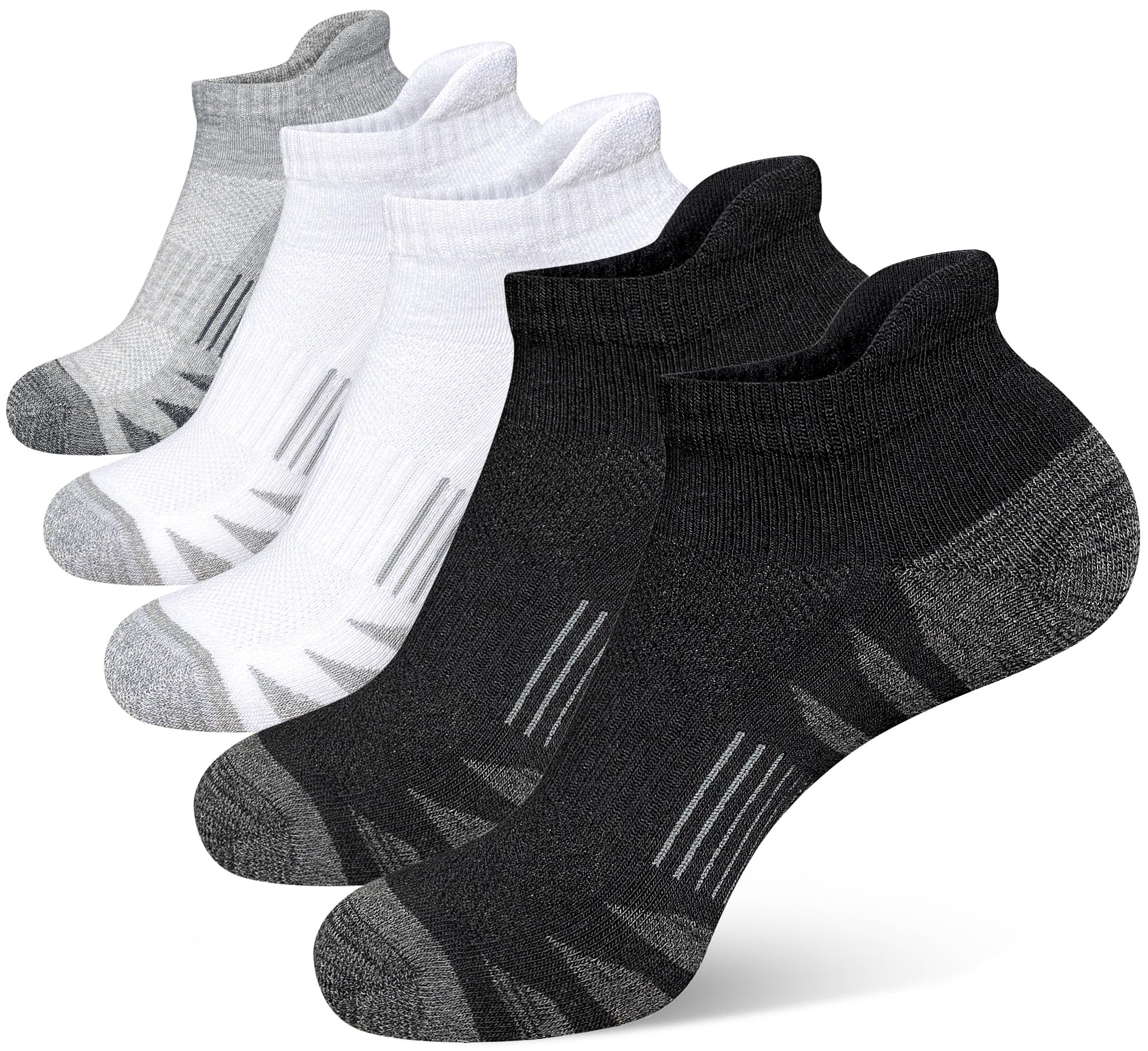 Heyoboy Men's Athletic Cushioned Cotton Ankle Socks