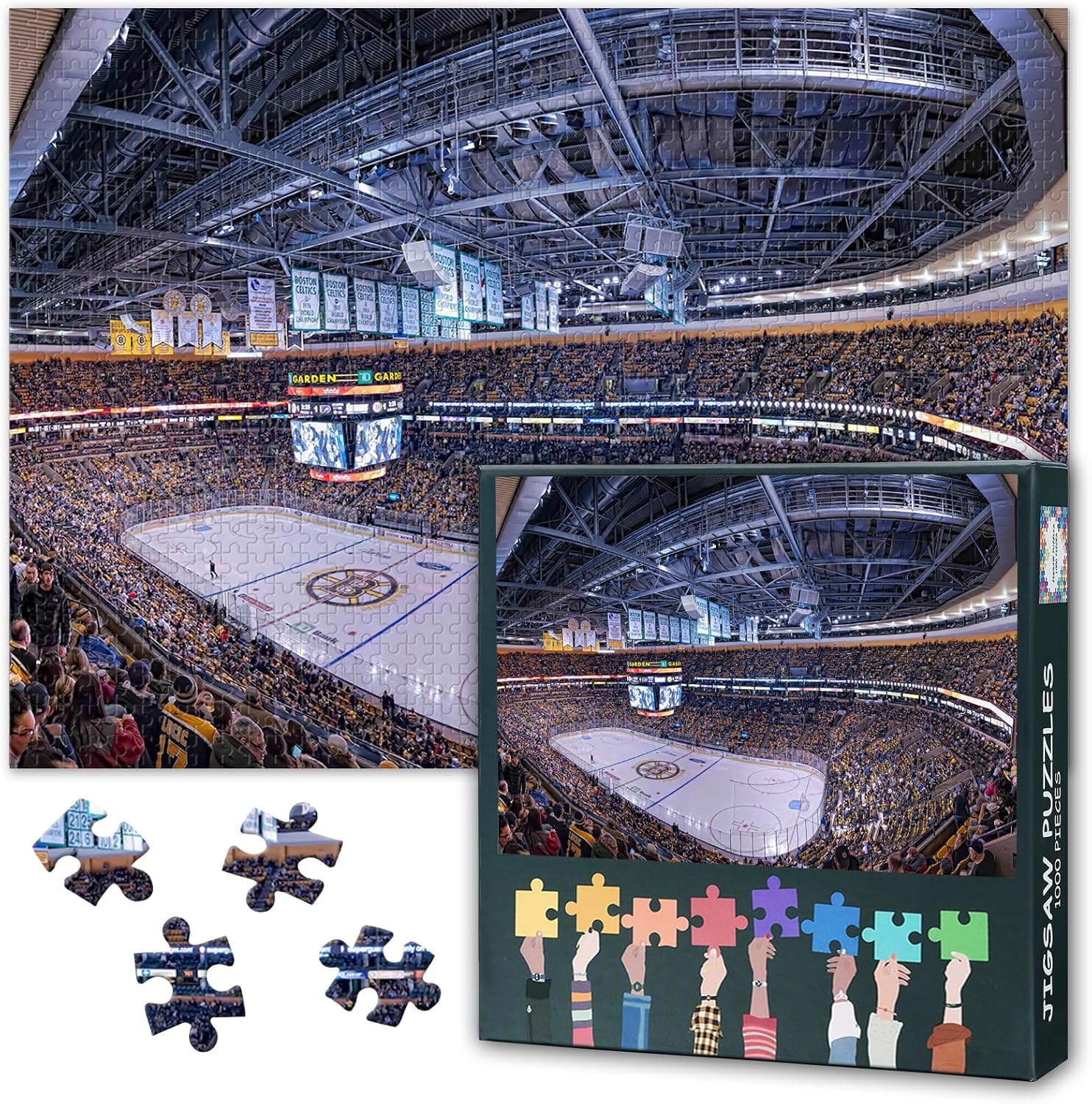 Puzzles for Adults 1000 Pieces Boston TD Garden Stadium Challenging Jigsaw Puzzles for Adults, 27.5x19.7 Inch Ice Hockey Arena Puzzle Game for Men Women Home Decoration Birthday Gift