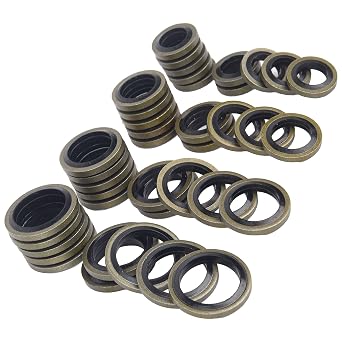 Fuel Sealing Washers Fit for Banjo Bolt 8mm 10mm 12mm 14mm Compatible with Dodge Cummins Fuel System Replace 3918188 4934278 3963983 3963988 40pcs,Each of 10