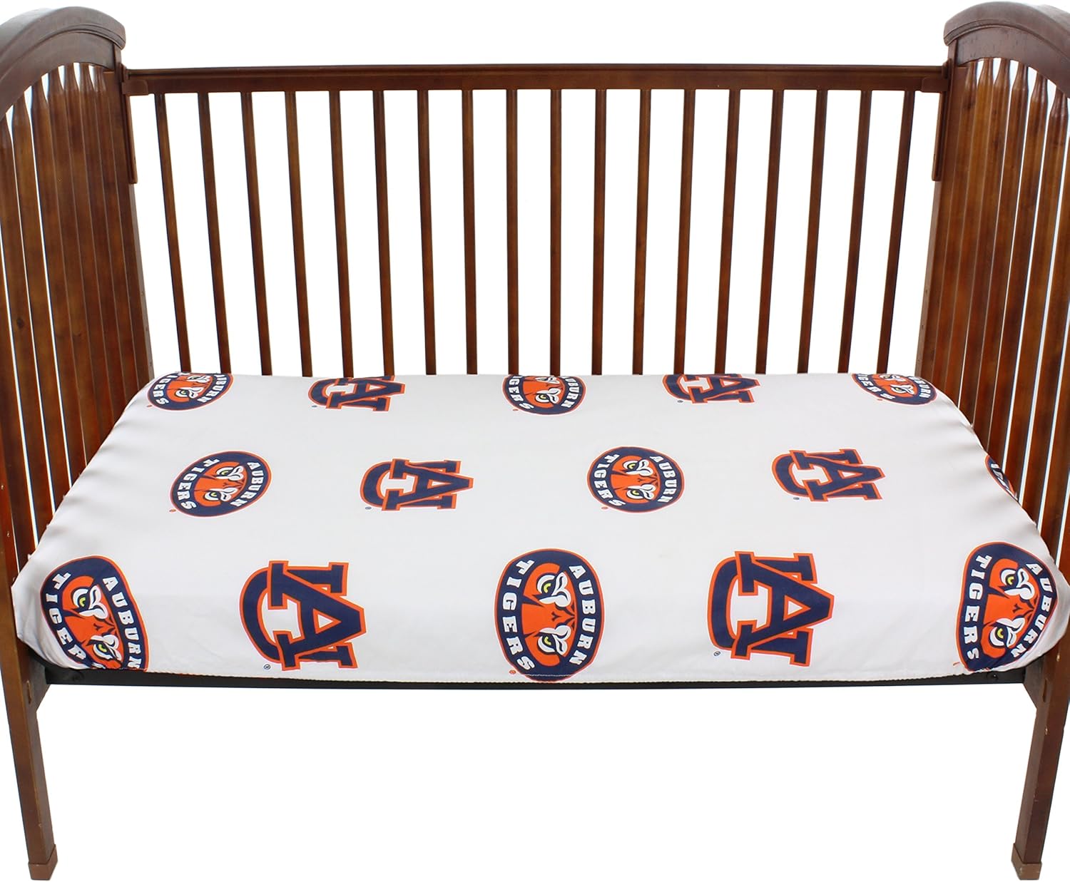 College Covers Auburn Tigers Baby Crib Pair of Fitted Sheet, White