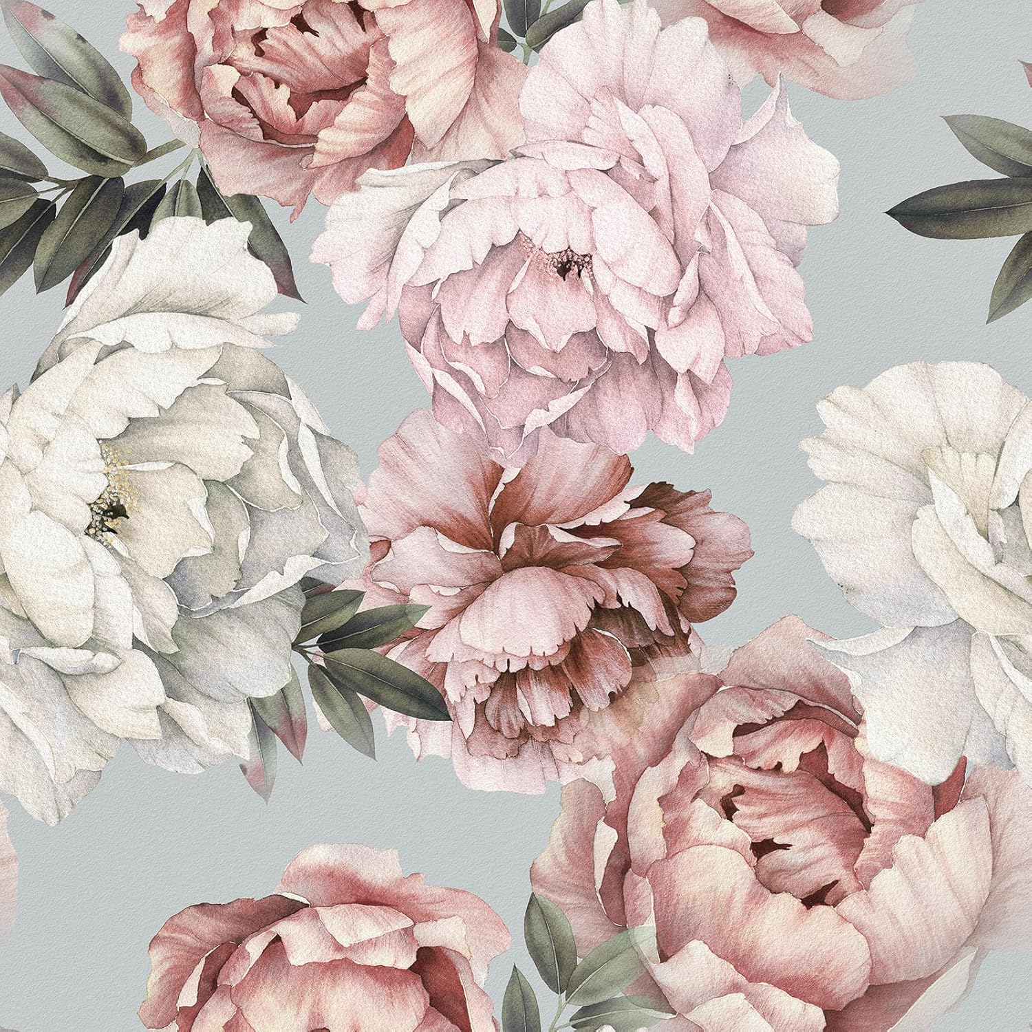 Light Pink Peony Flower Wallpaper Peel and Stick Pink Floral Mural Wallpaper for Bedroom Self Adhesive Peony Flower Contact Paper for Cabinets Shelf Liner Removable Wall Paper 17.5×102.3''