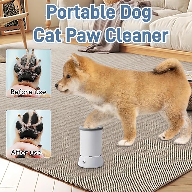 Foto 3 de 8 de Limpiador de patas de perro automático con suave silicona, tazas de limpieza portátil, carga rápida USB