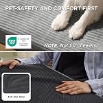 Bedsure ComfyFleece Dog Bed Large, 89x56x7CM Orthopedic Dog Crate Bed with Removable Washable Cover for Large Dogs, NOT WATERPROOF Egg Crate Foam Dog Bed Mat with Anti-Slip Bottom, NOT Chewproof, Grey