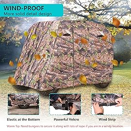 10L0L Golf Cart Cover 2/4/4+2 Passenger for Yamaha EZGO Club Car, Heavy Duty 420D Waterproof Windproof Durable Polyester Golf Cart Cover with 3 Zipper Doors for All-Weather Protection - Camouflage
