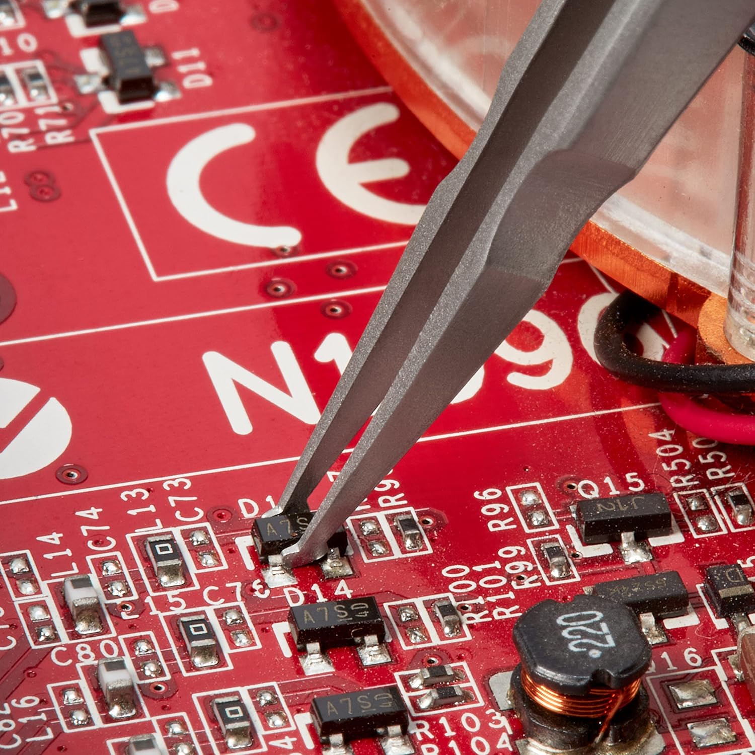 KNIPEX Tools 92 01 03 Premium Stainless Steel Positioning Tweezers-SMD, 4-3/4"