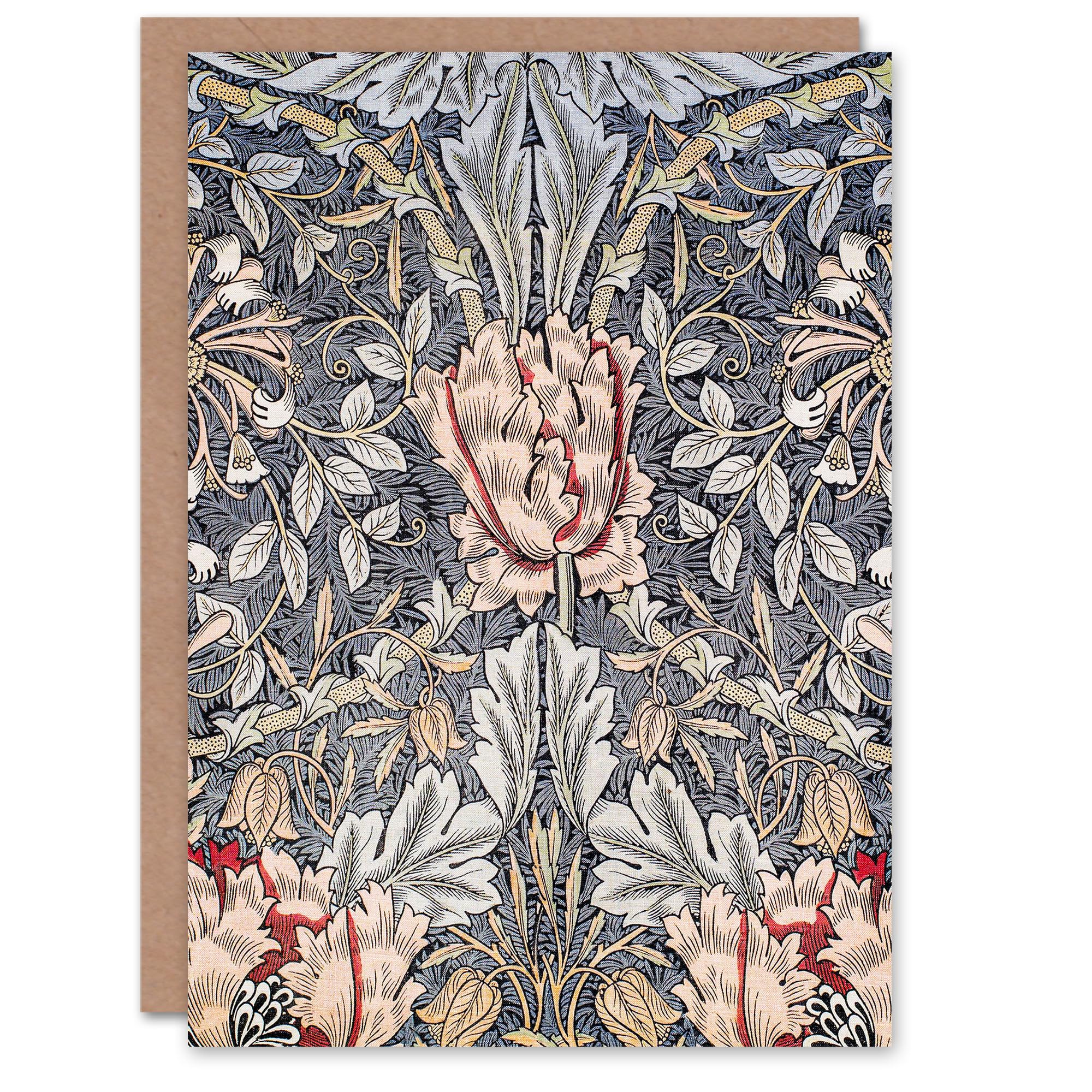 Artery8 William Morris Art Card Honeysuckle Pattern Art Nouveau