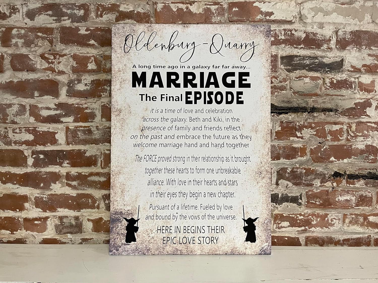 Star Wars Themed Wedding Sign or Gift, Final Episode, Favorite, Handcrafted Custom Canvas, Epic Love Story, PERSONALIZED, May 4th Wedding, Marriage The Final Episode, Galaxy