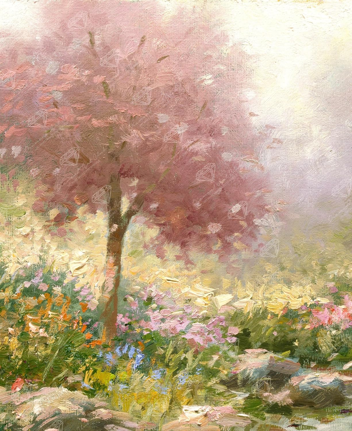 DIAMOND ART CLUB Maui Gardens Diamond Painting Kit, Fun DIY Crafts for Adults, Round Diamond Art Canvas by Thomas Kinkade, 13" x 16" (33 cm x 40.5 cm)