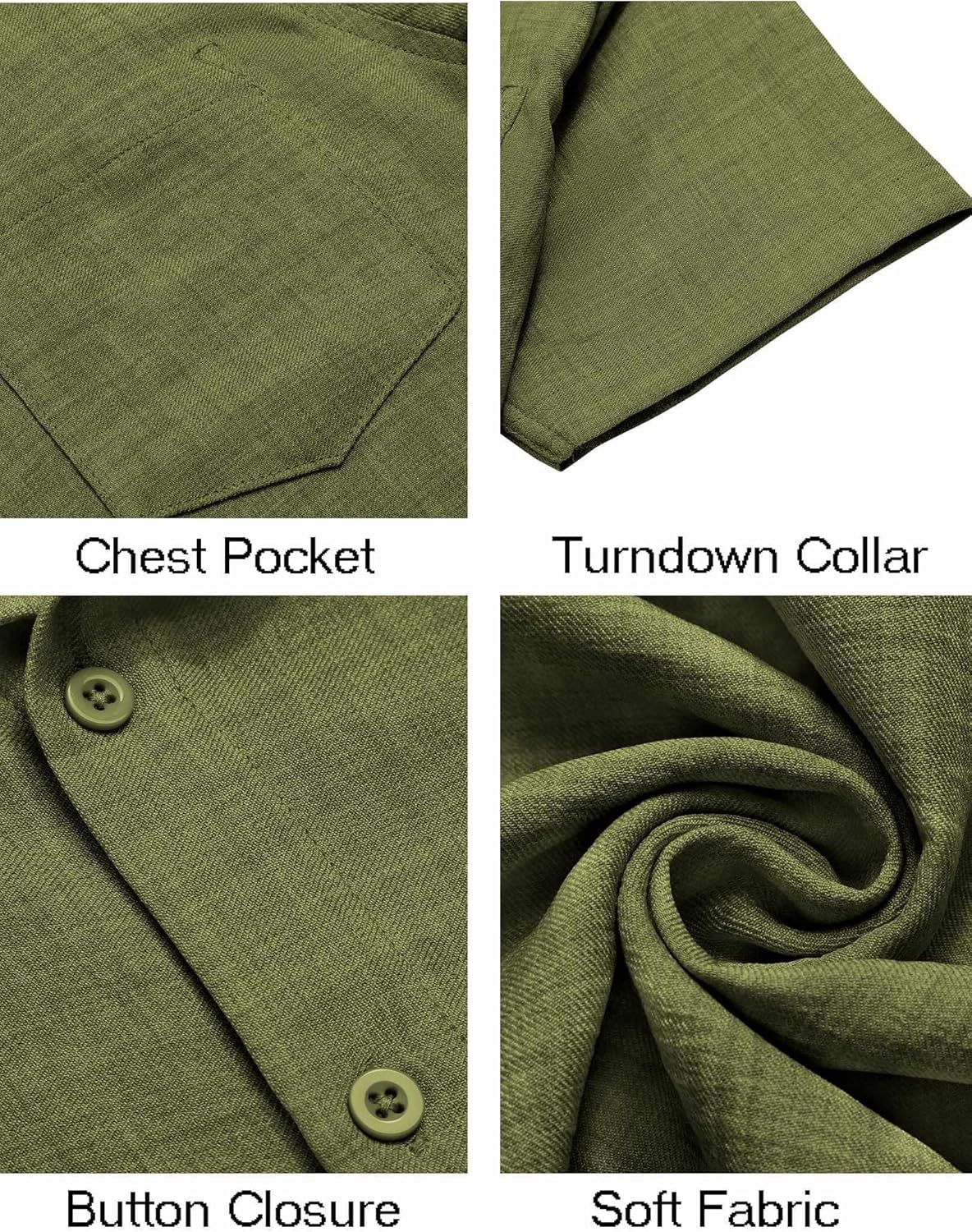 COOFANDY Mens Button Down Short Sleeve Shirt Casual Shirts Summer Beach Textured Shirts with Pocket - Image 5