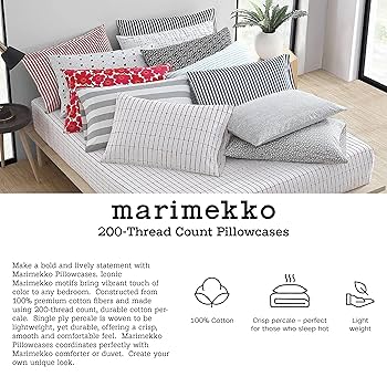 marimekko Pikkuinen Unikkoシーツセット Amazon.com: MARIMEKKO - Full Sheets, Cotton Percale Bedding