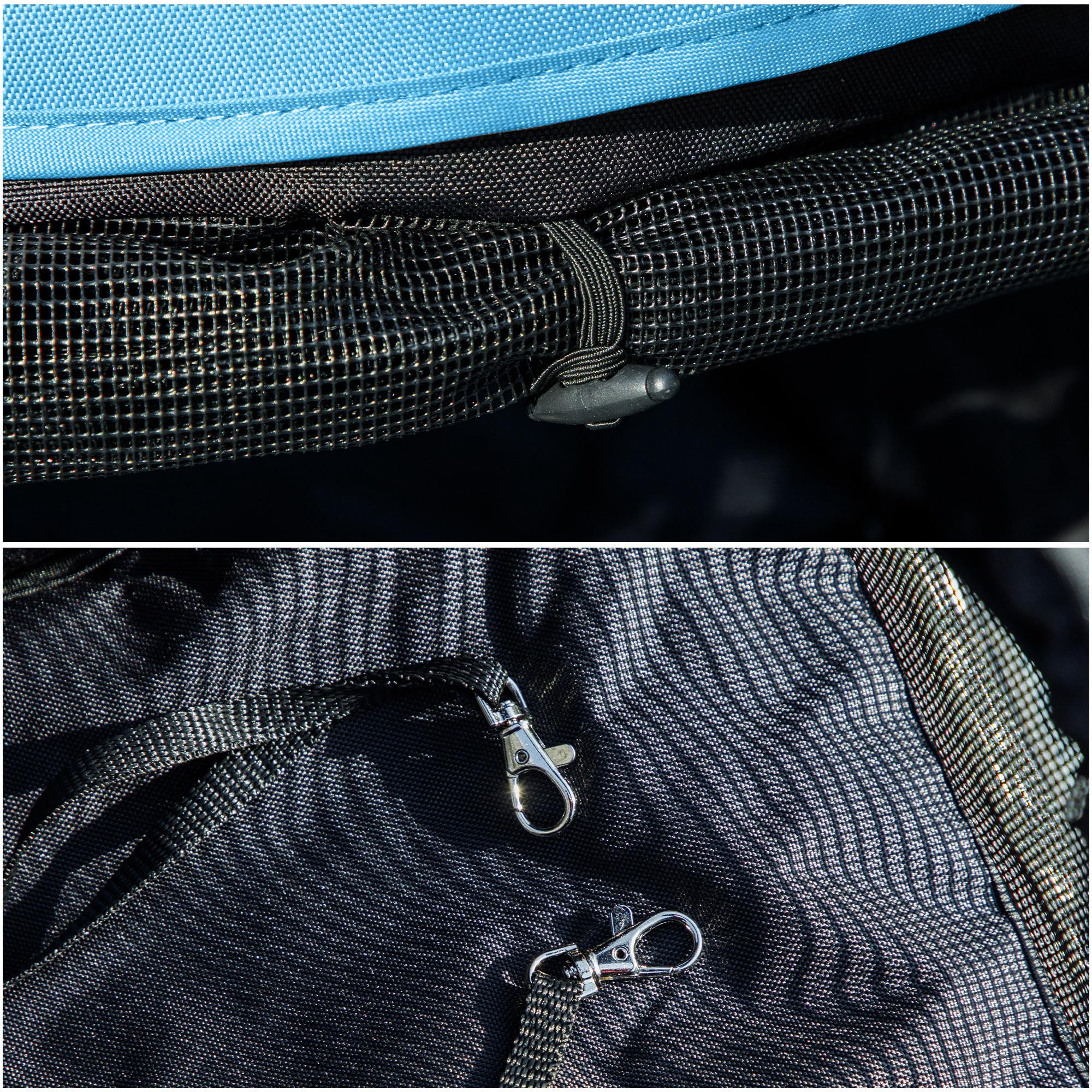 PawHut Cochecito para Perros Pequeños con Estructura de Paraguas Carrito para Perros Plegable con Cojín Lavable Portavaso Ventanas de Malla y Bolsa de Almacenamiento 76x44x103 cm Azul