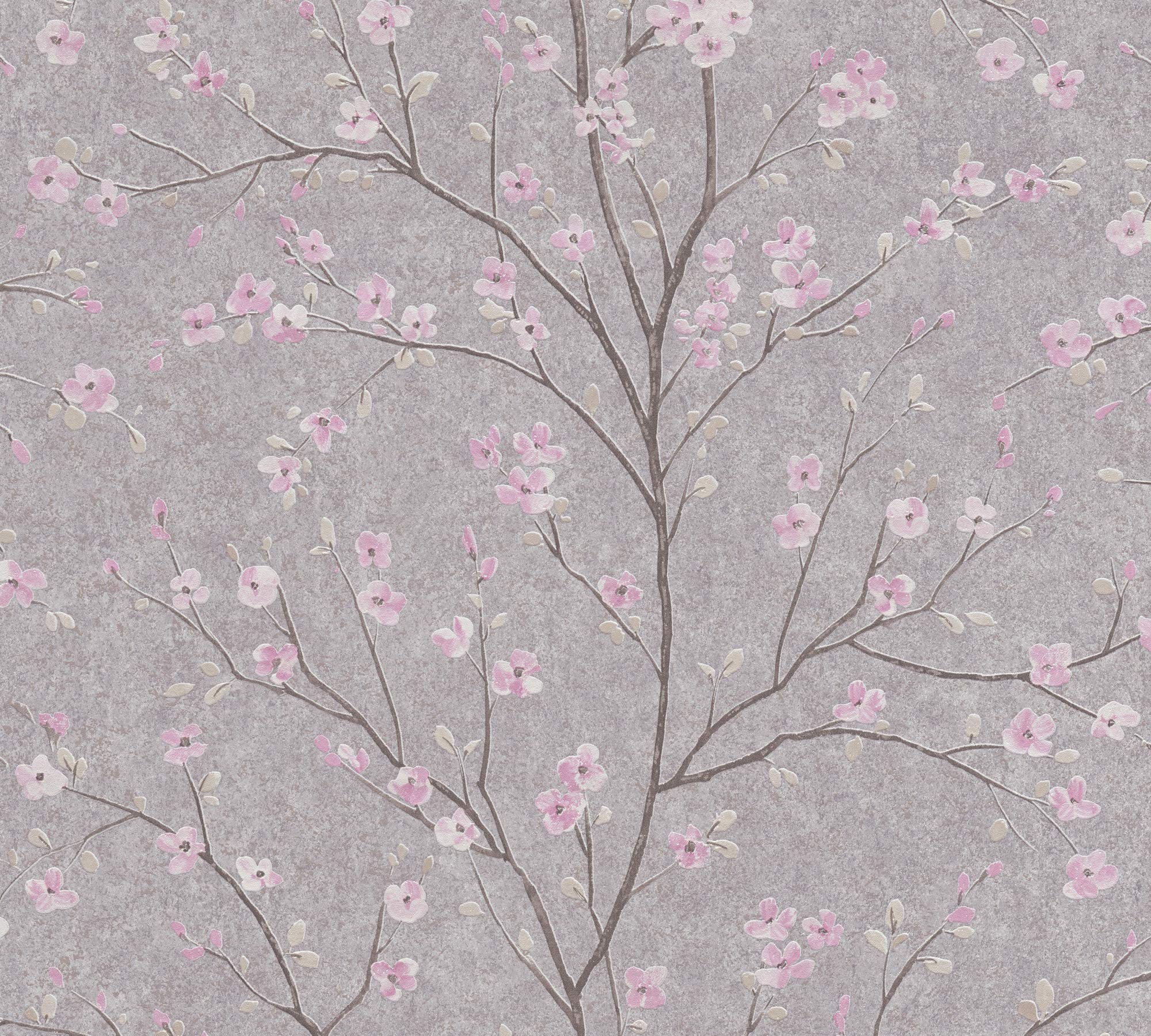 Livingwalls Floral Wallpaper Metropolitan Stories 2 A.S. Création Non-Woven 10.05 m x 0.53 m Grey Pink Made in Germany 379122 37912-2 - Image 2