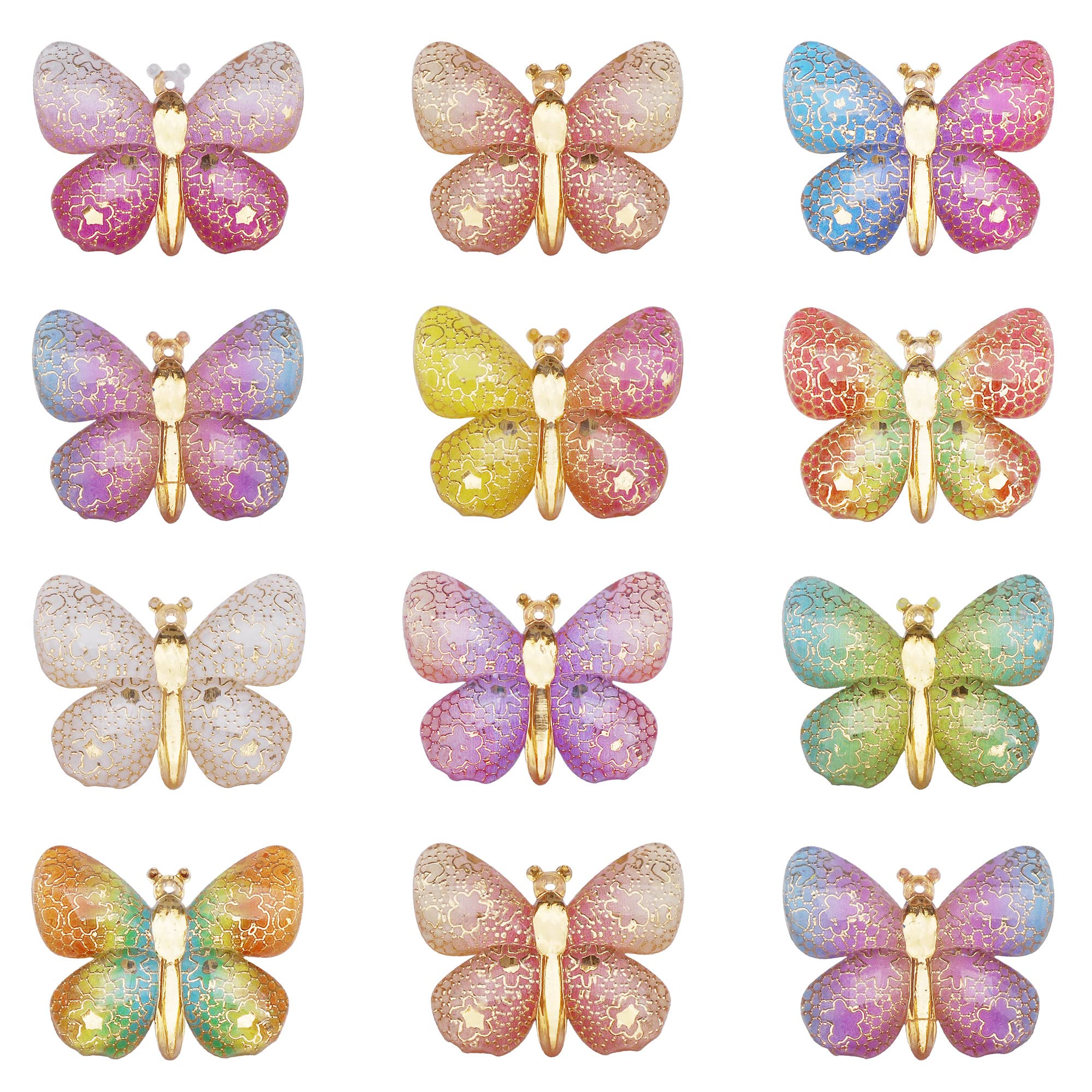 20 Stück Bunte Schmetterlinge Aus Harz – DIY Deko Für Schmuck, Scrapbooking & Basteln