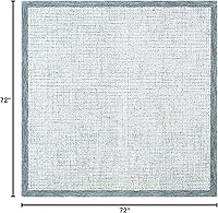 Vista 2 de SAFAVIEH Colección Abstract Alfombra de Área - 6' Cuadrada, Azul Marino y Marfil, Lana Hecha a Mano, Ideal para Áreas de Alto Tráfico en Sala