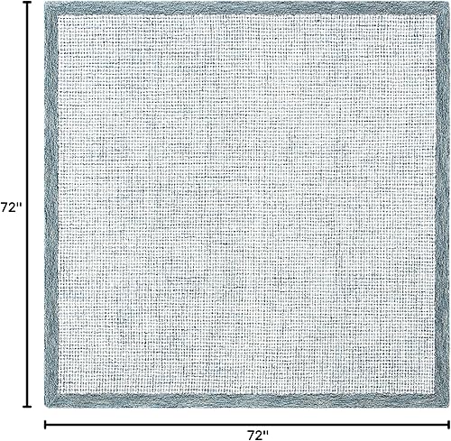 Miniatura 2 de SAFAVIEH Abstract Collection - Alfombra cuadrada de 6 pies, color azul marino y marfil, lana hecha a mano, ideal para zonas de alto tráfico en sala
