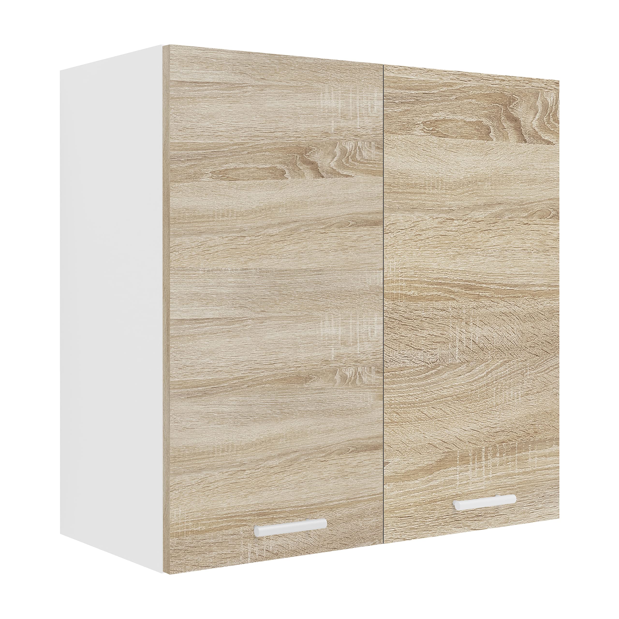 VCM Armario Colgante 2 Puertas, Madera, Blanco/Roble Sonoma, Talla única