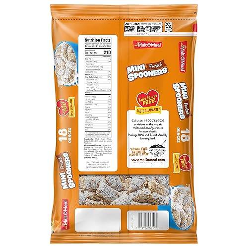Miniatura 2 de Malt-O-Meal Mini cucharas esmeriladas de cereales de trigo rallado, bolsa de 18 onzas