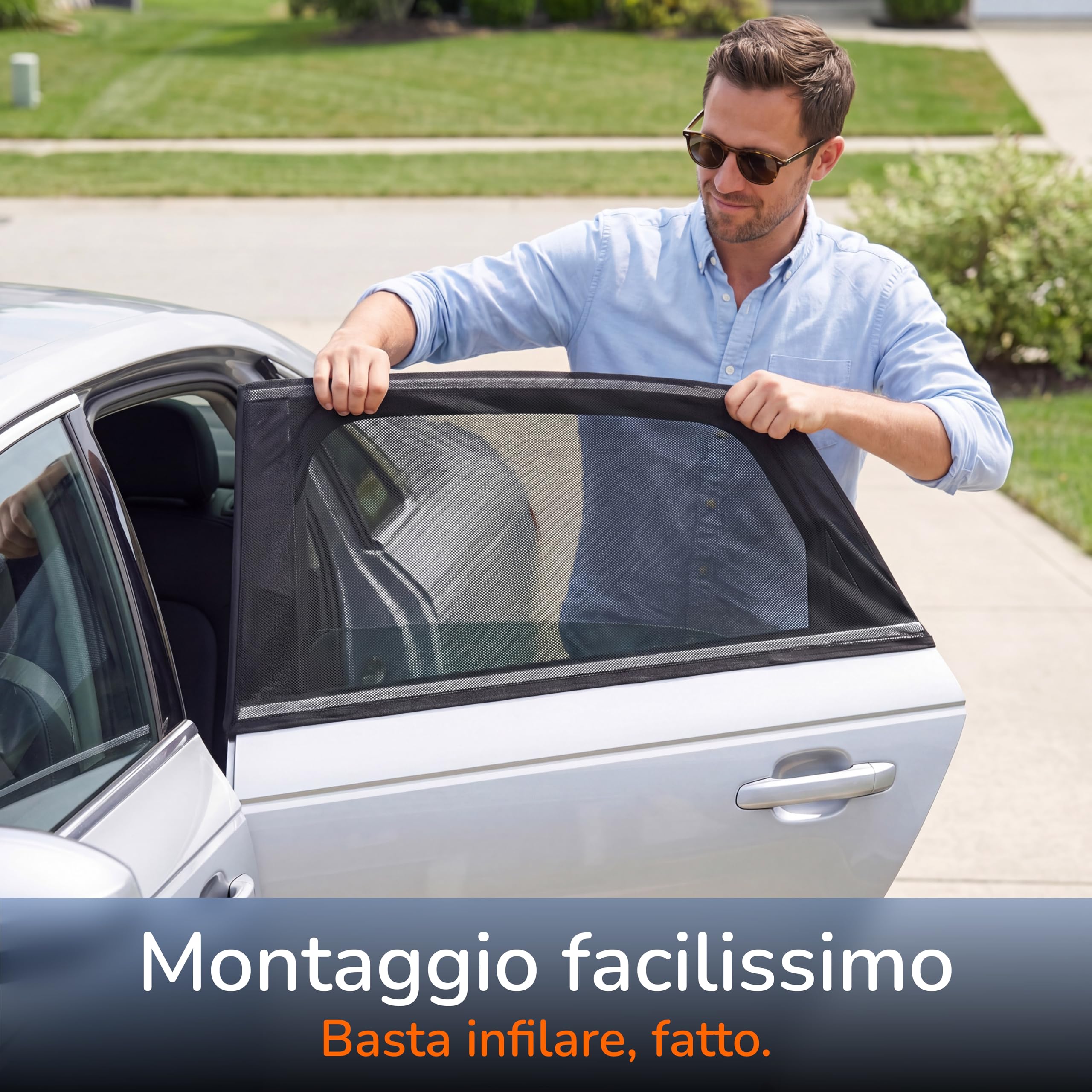 Parasole Auto per Bambini con Protezione UV Certificato TÜV UPF 15 Upgrade4cars