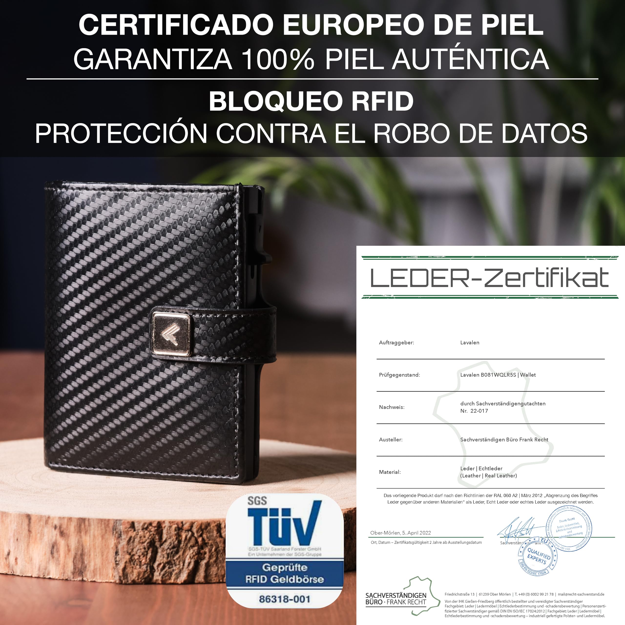 Carteras para Hombre Piel - Tarjetero Hombre RFID- Billeteras Hechas a Mano - Slim Wallet for Men - Porta Tarjetas Moderno - La Cartera Tarjetero Pequeño
