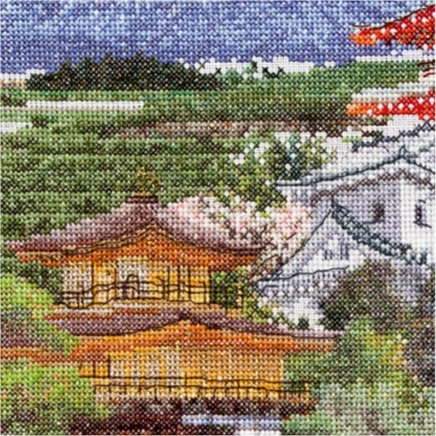 Thea Gouverneur - Counted Cross Stitch Kit - Japan - Aida - 18 Count - Embroidery Kit for Adults - DMC Embroidery Threads and Other Cross Stitch Supplies Included - 548A
