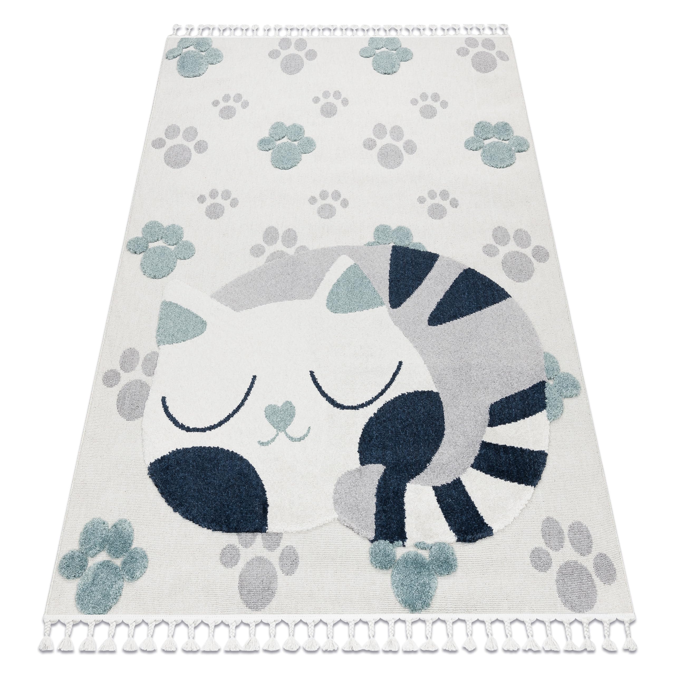 Tapis pour enfants sensoriel YOYO GD59 avec structure relief et franges