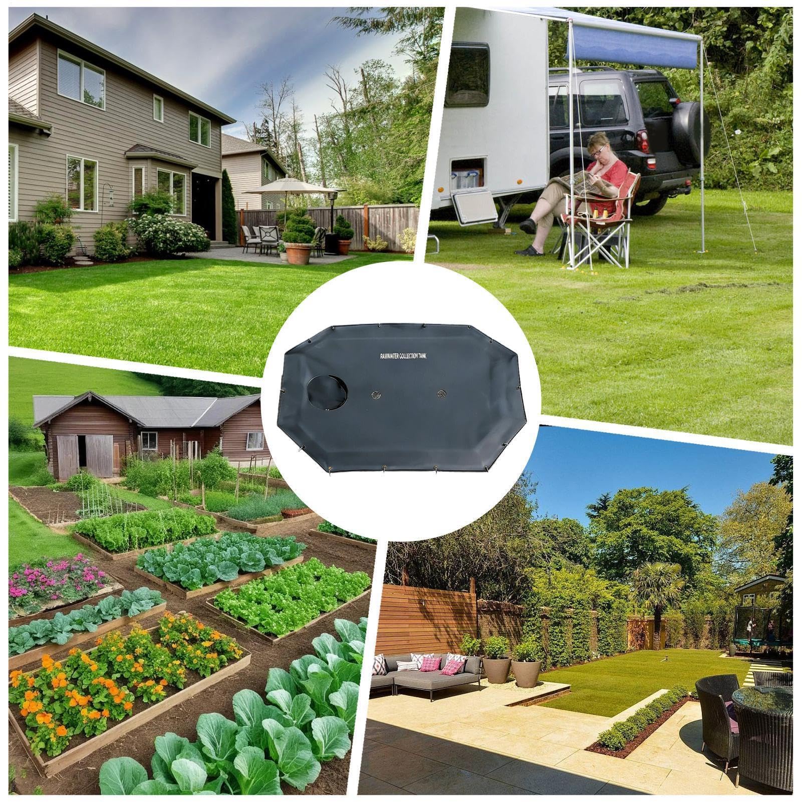 Recolección de Agua Pluvial Depósito de Agua de Lluvia Empotrado | Colector de Agua para Patio Trasero para Macizo de Flores, Pasarela, Riego, Entrada, Terraza, Césped, Patio Trasero, Jardín