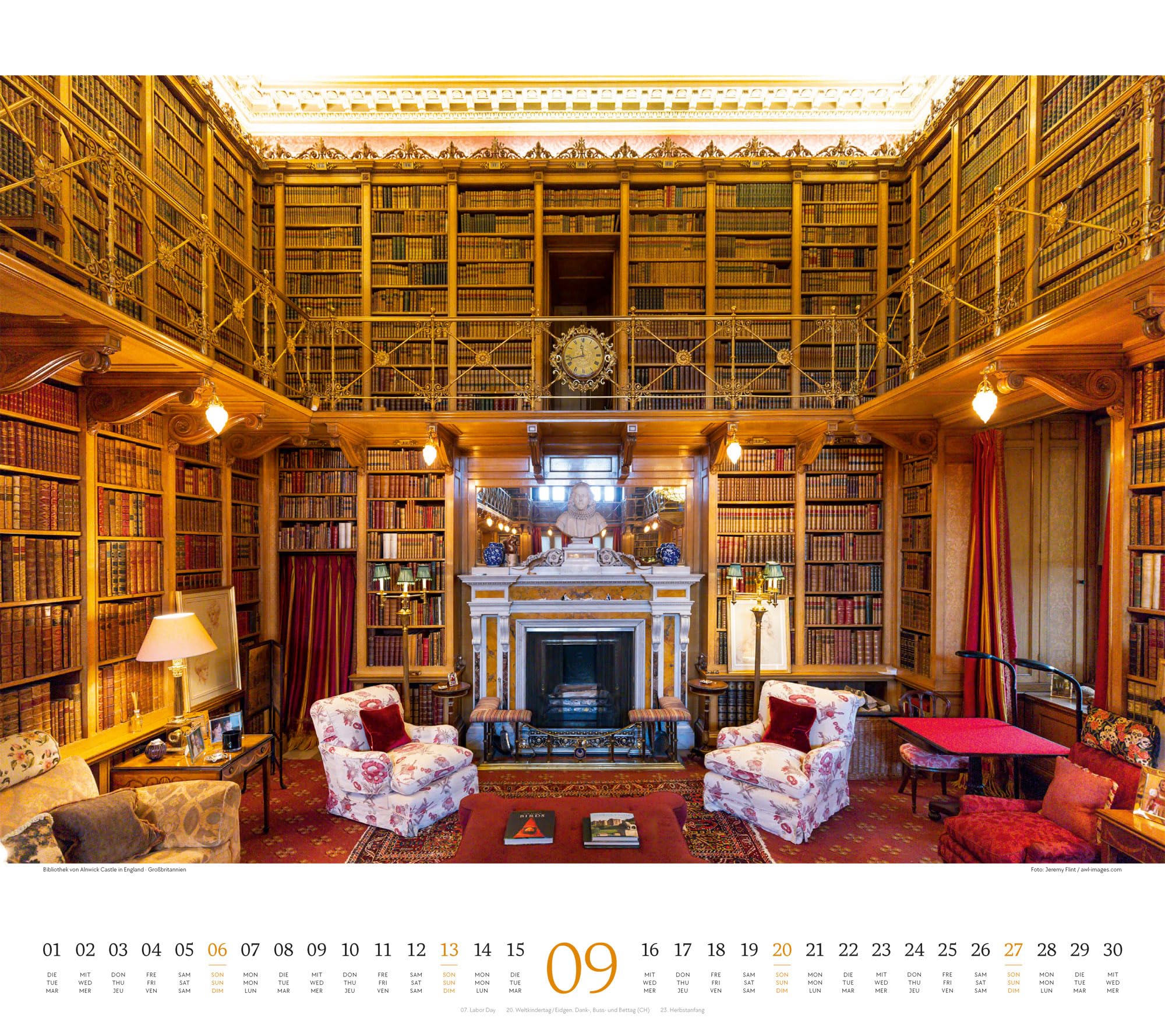 Welt der Bücher Kalender 2026 | Bildgewaltiger Bibliotheken-Kalender im großen Querformat (54x48 cm) | Eindrucksvolle Architektur von Büchereien