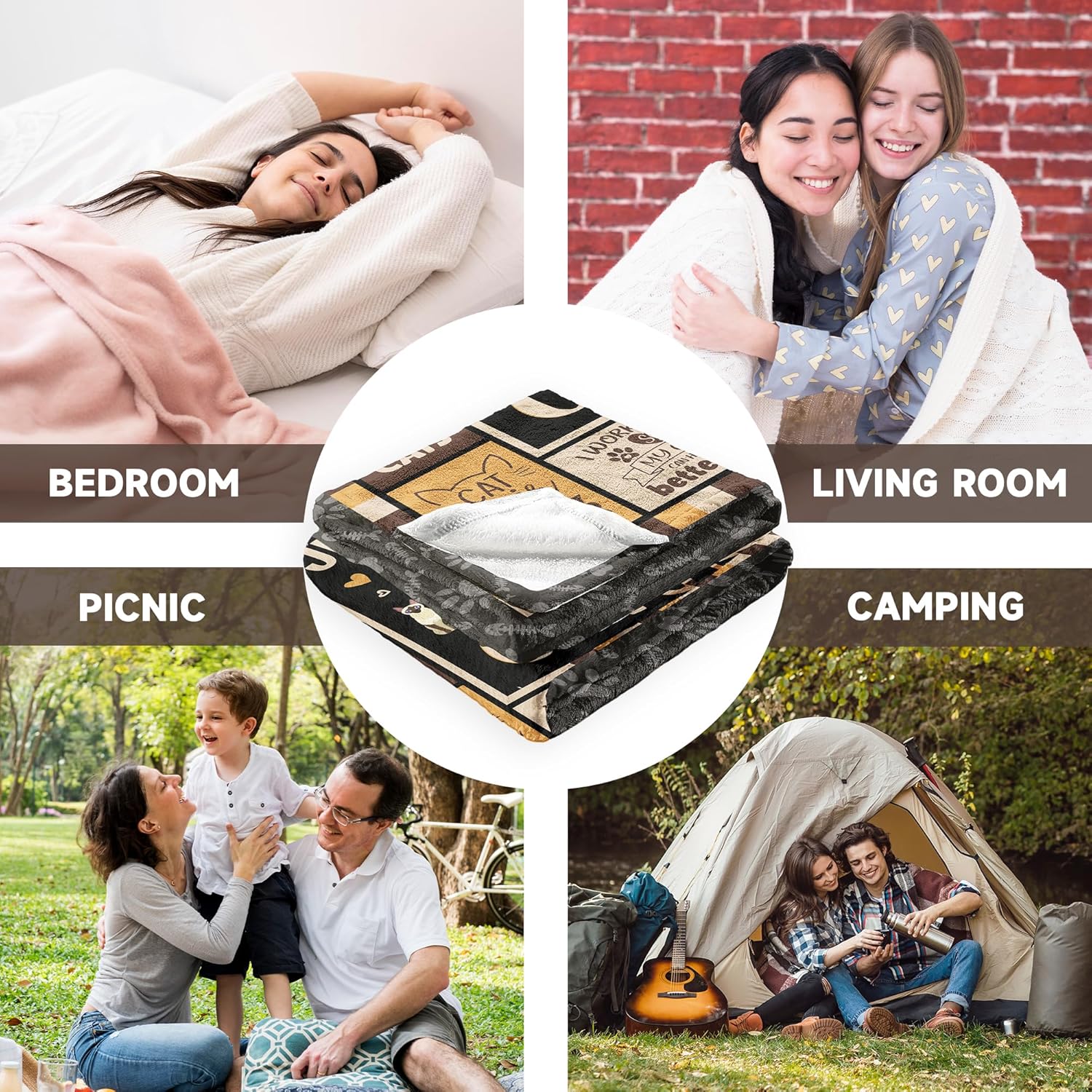 Cat Mom Gifts Blanket 60" x 50" - Cat Lover/Lady/Owner Gifts for Women/Girl - Cats Themed Presents - Image 7