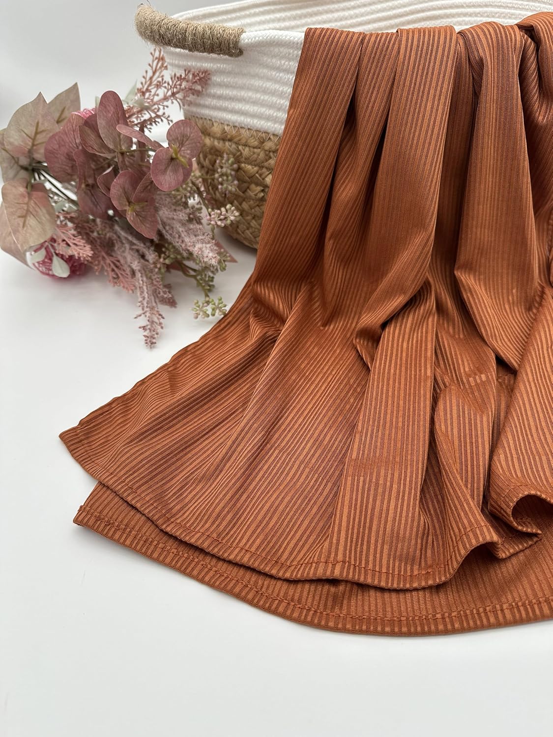 Ribbed Jersey Hijab Scarf for Women, Hijab for Women Muslim Breathable Stretchy Hajib - Image 3