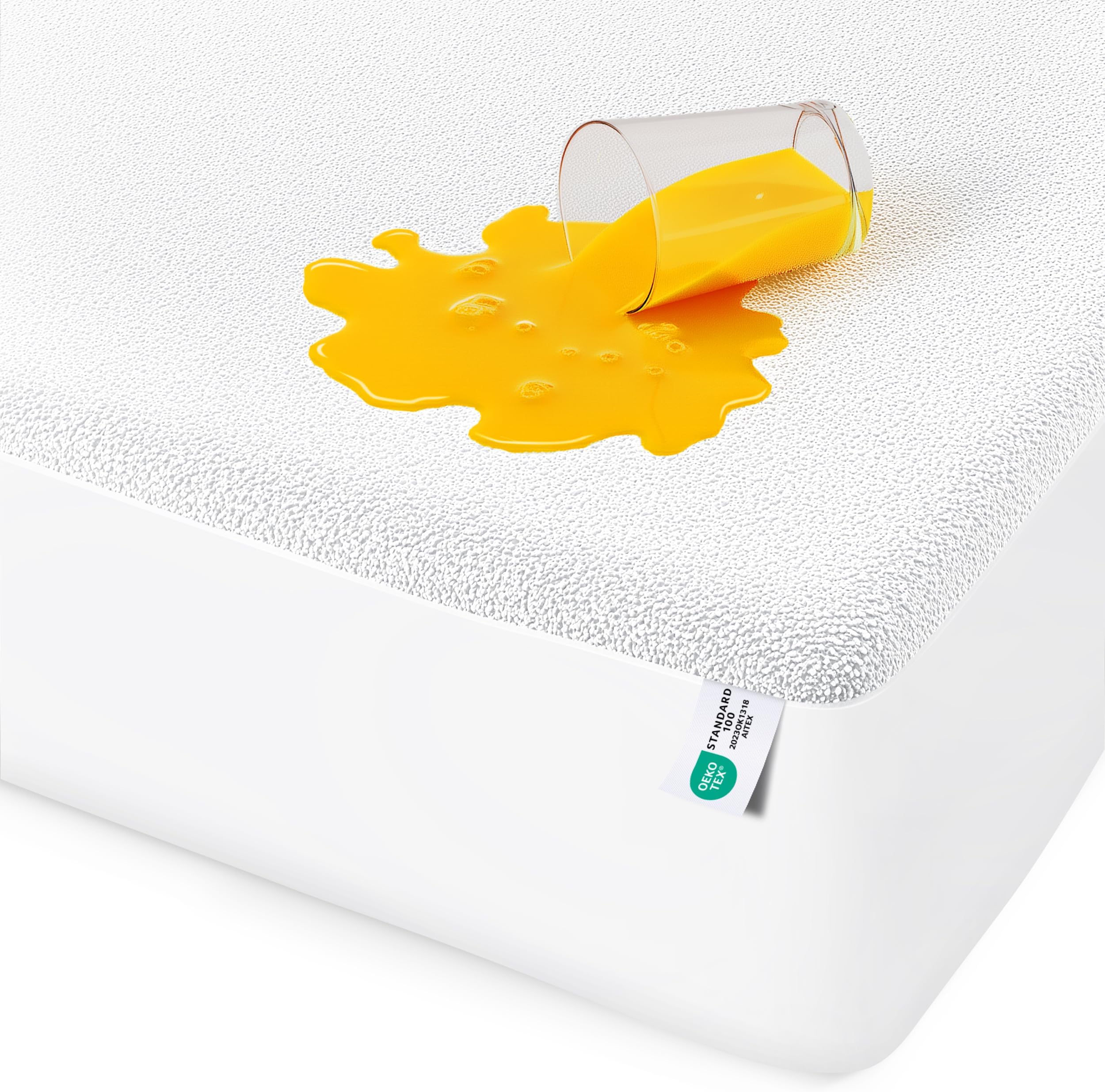 Premium Waterproof Terry Mattress Protector King 200 GSM, Mattress Cover, Breathable, Fitted Style with Stretchable Pockets