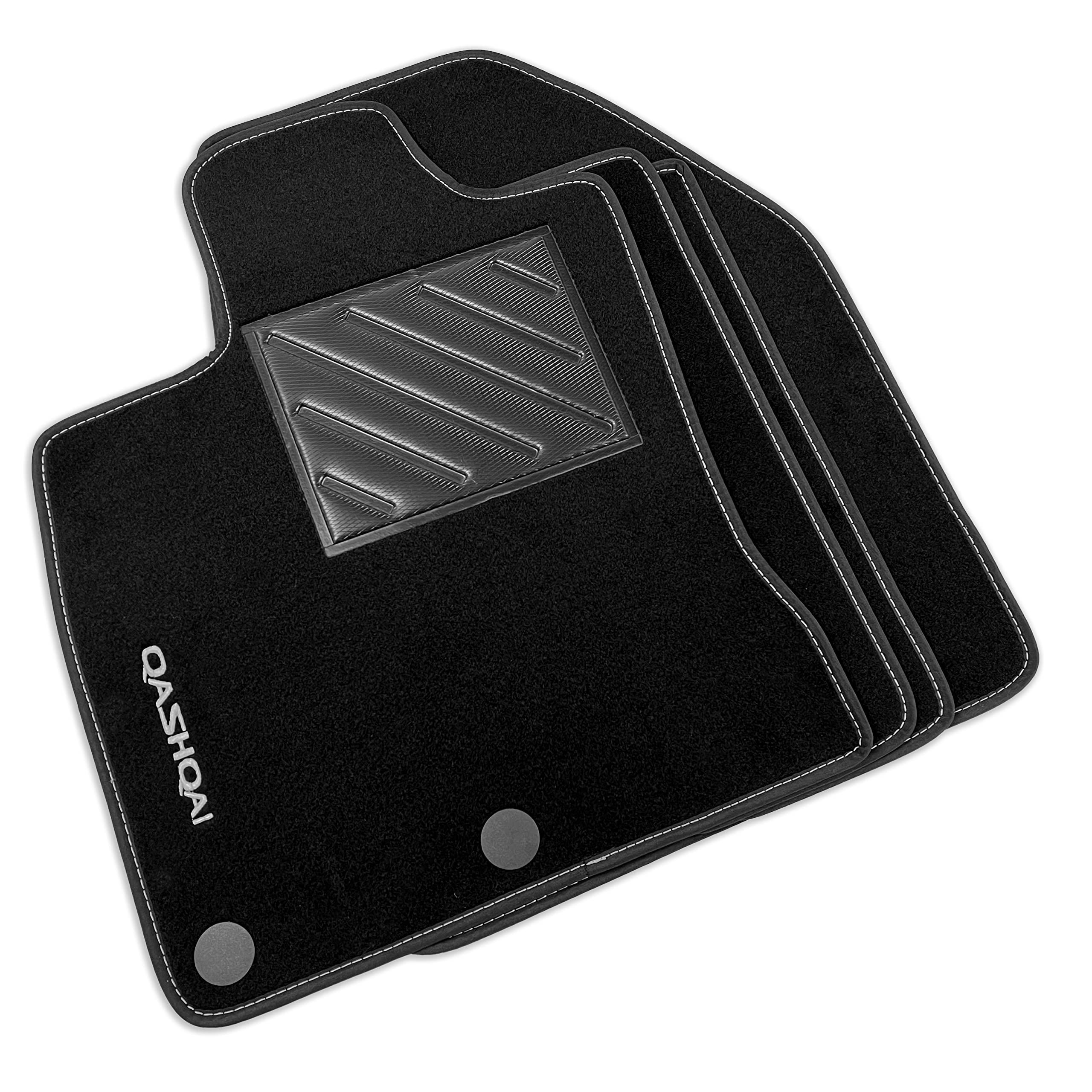 Tappetini compatibili per Qashqai dal 2008 al 2014 (J10) con clip,1 logo e battitacco