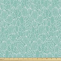 Vista 13 de Lunarable Tela suculenta de The Yard, flores en acuarela estilo pintura coloridas flores de primavera tema de jardinería, tela de microfibra