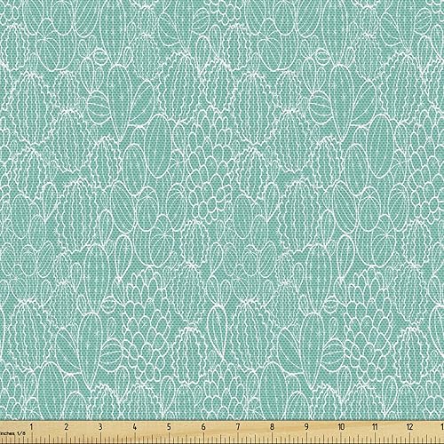 Miniatura 13 de Lunarable Tela suculenta de The Yard, flores en acuarela estilo pintura coloridas flores de primavera tema de jardinería, tela de microfibra