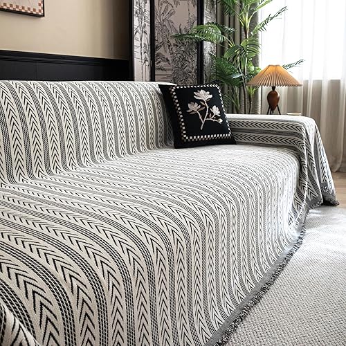 Miniatura 9 de STACYPIK Fundas de cojín gruesas y minimalistas geométricas para sofá modular de felpilla resistentes a las arrugas para sofá modular en forma de L,