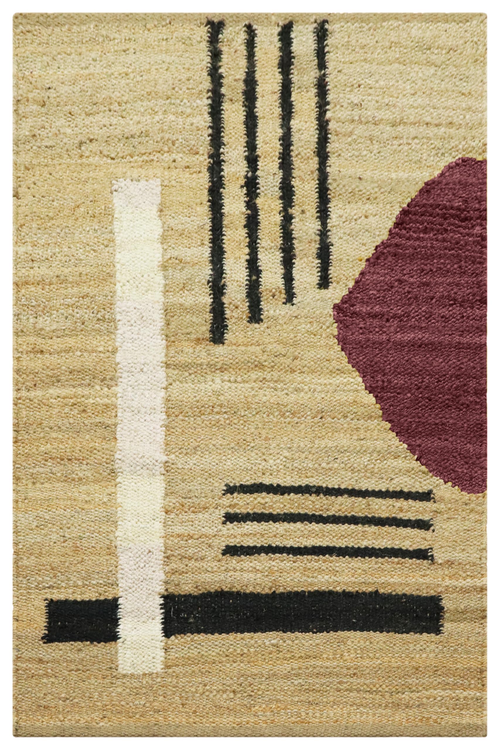 Tappeto in iuta intrecciata a mano, 6,3 x 35,5 cm, motivo geometrico naturale, marrone e beige, resistente, per interni ed esterni, ideale per corridoio, ingresso, scale, corridoio