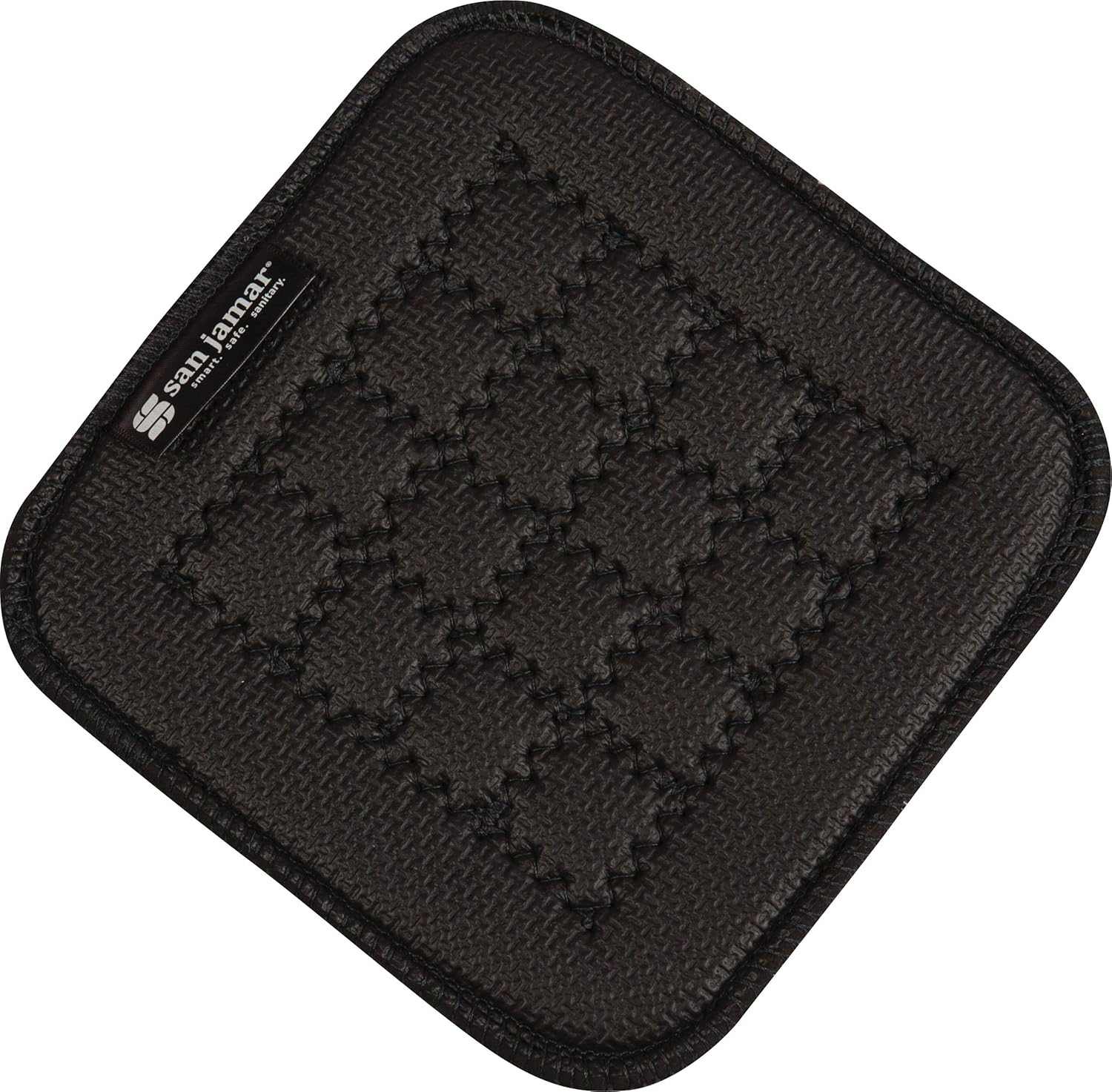 San Jamar Carlisle FoodService Products UHP55BK Ultigrip Square Commercial Hot Pad Pan Holder, 5" X 5", Black