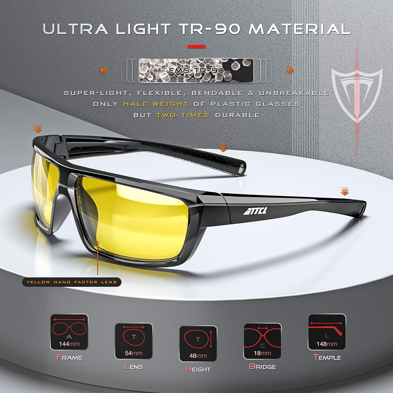 Miniatura 2 de ATTCL - Gafas de sol polarizadas para hombres - Gafas deportivas de pesca 100 protección UV