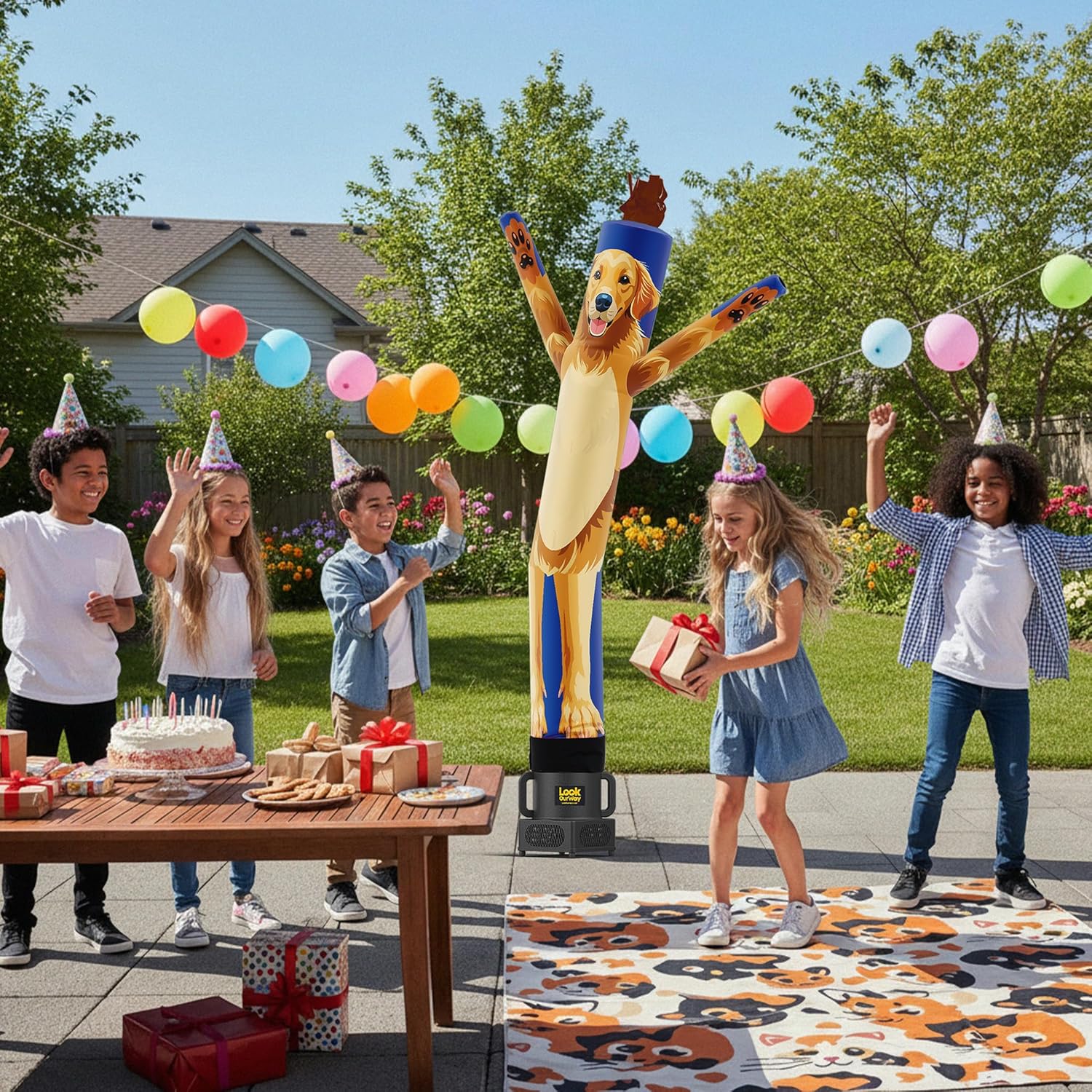 LookOurWay Air Dancers Wacky Waving Inflatable Tube Guy Attachment | 6ft Tall Inflatable Advertising Waving Dancing Man, Blower Not Included | Birthday Theme - Dog