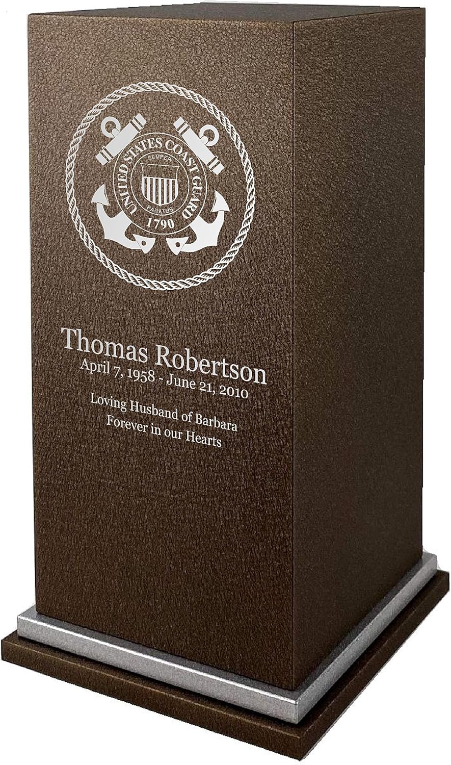 Amaranthine Urns Coast Guard Cremation Urn with Custom Engraving Adult Size