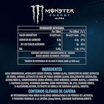 Energy Drink Monster Ultra White 4 x 50cl (Pack of 4)