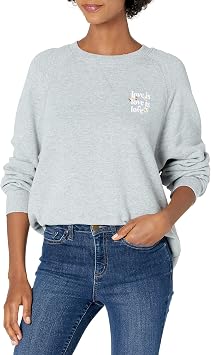 Bandier x Sincerely Jules_The Juniper Crew Neck Sweatshirt Vintage Heather Grey Embroidered-S