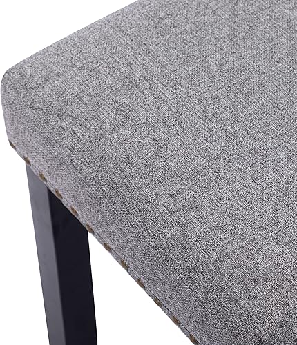 Miniatura 6 de DUHOME Banco de entrada tapizado, banco de tela para dormitorio, banco otomano, banco de pie de cama, banco de comedor con patas de madera con