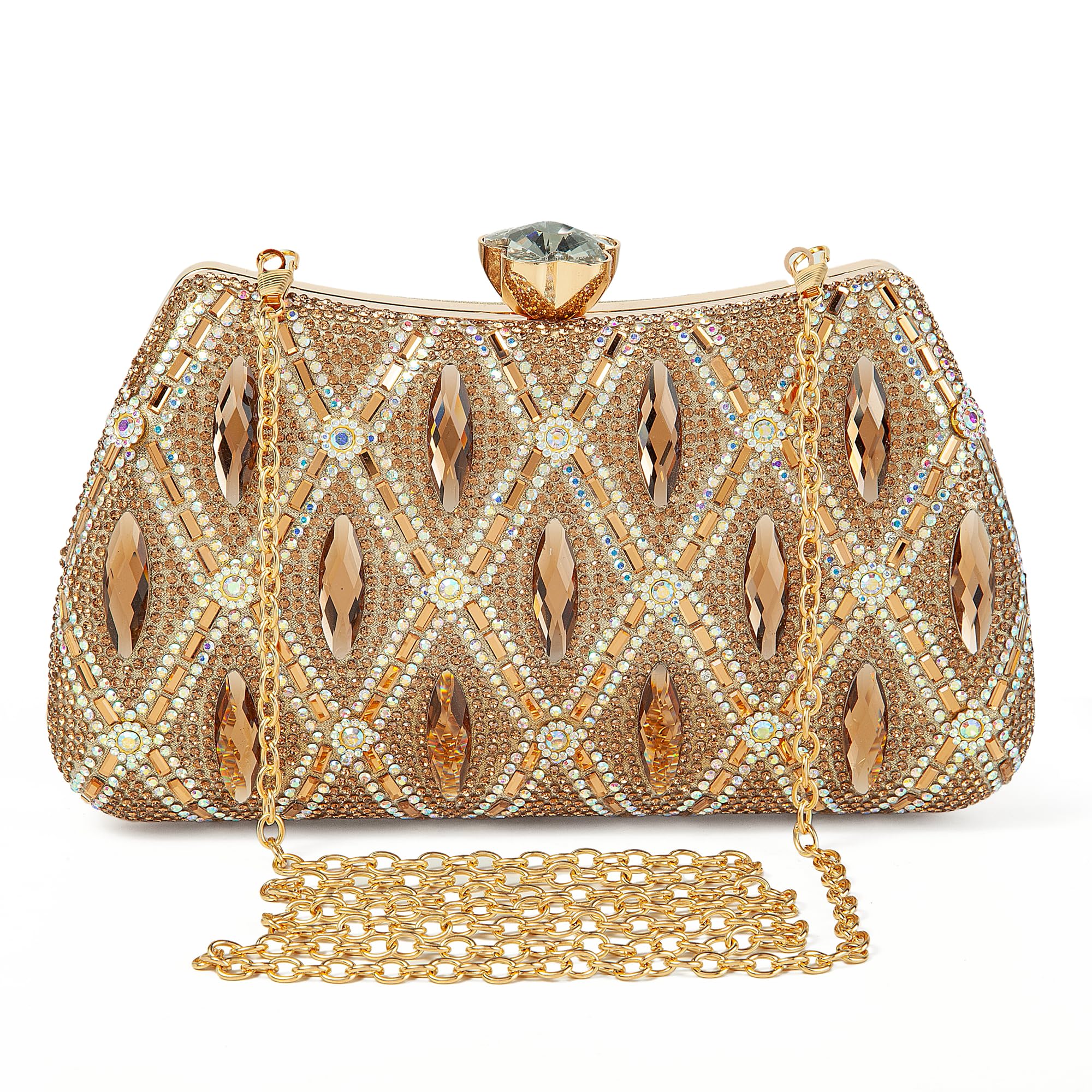 Women's Sparkly Rhinestone Clutch Purse Evening Shoulder Bag