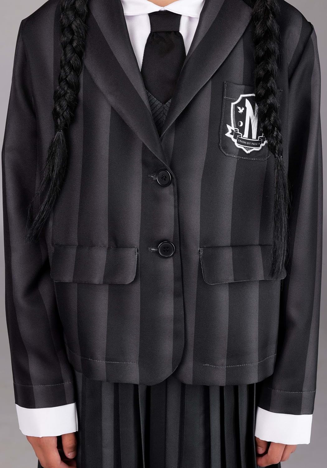 Girls Wednesday Nevermore Academy Costume School Uniform, Outfit with Jacket, Skirt, and Shirt