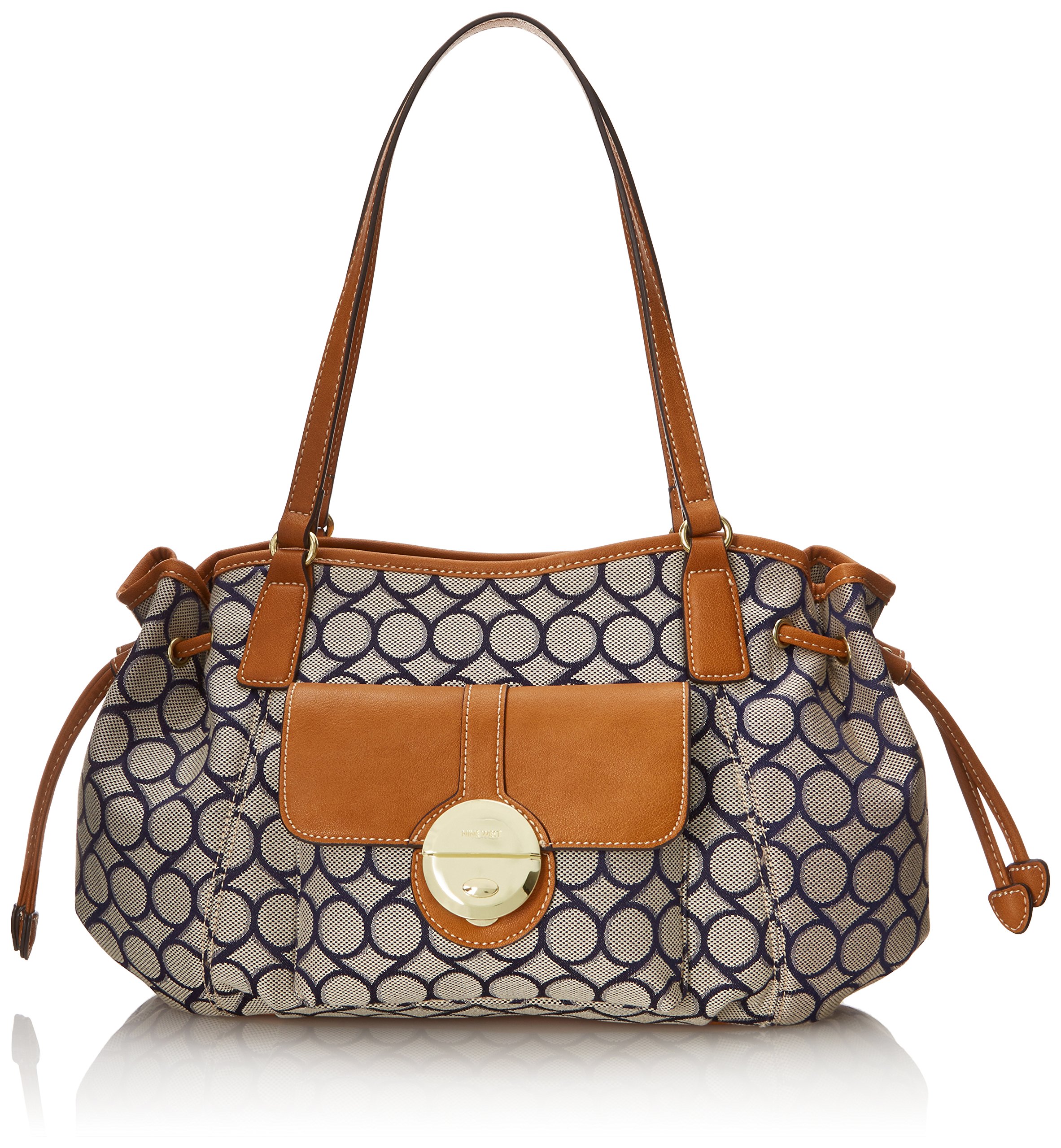 Nine West 9 Jacquard Drawstring Satchel Handbag
