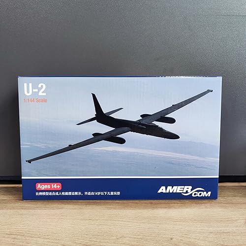 Miniatura 12 de U-2 Dragon Lady 1/144 Kit de modelo de avión de metal con soporte Beale AFB Reconocimiento de aleación fundida a presión modelo de avión de